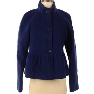 Vintage Rebecca Taylor Peplum Hem Mock Collar Button Jacket